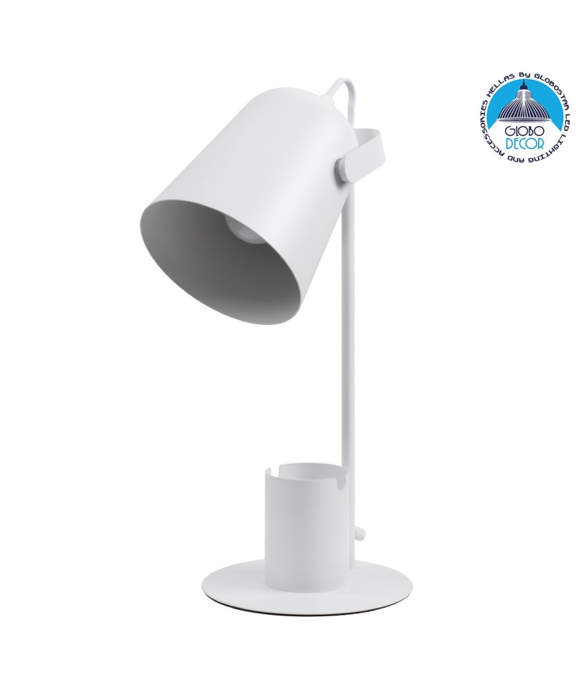 GLOBOSTAR® PENCASE 61564 Μοντέρνο Επιτραπέζιο Φωτιστικό Πορτατίφ με Ντουί 1 x E27 AC 220-240V IP20 - Λευκό - Μ12 x Π15 x Υ38cm